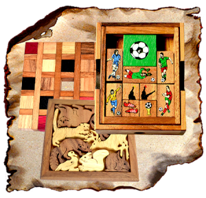 Holzpuzzle in 2D Tangram, Pentomino Puzzle, Zoo Puzzle für Kinder, Escape Schiebespiel, Khun Pan, Knobelspiele aus Holz
